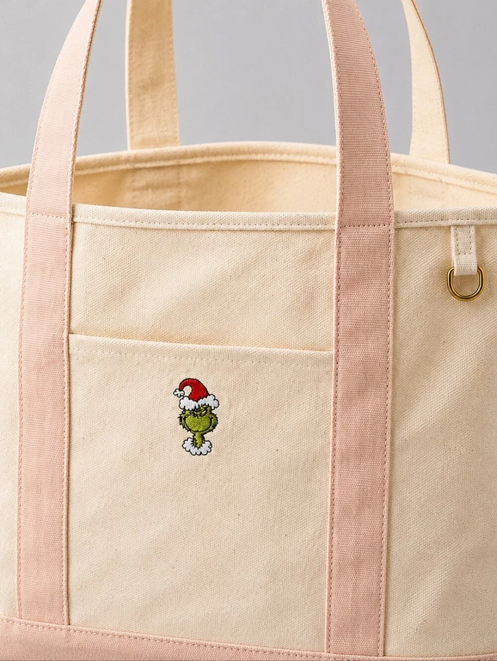 New! American Eagle Grinch Canvas Tote Bag 100% Cotton